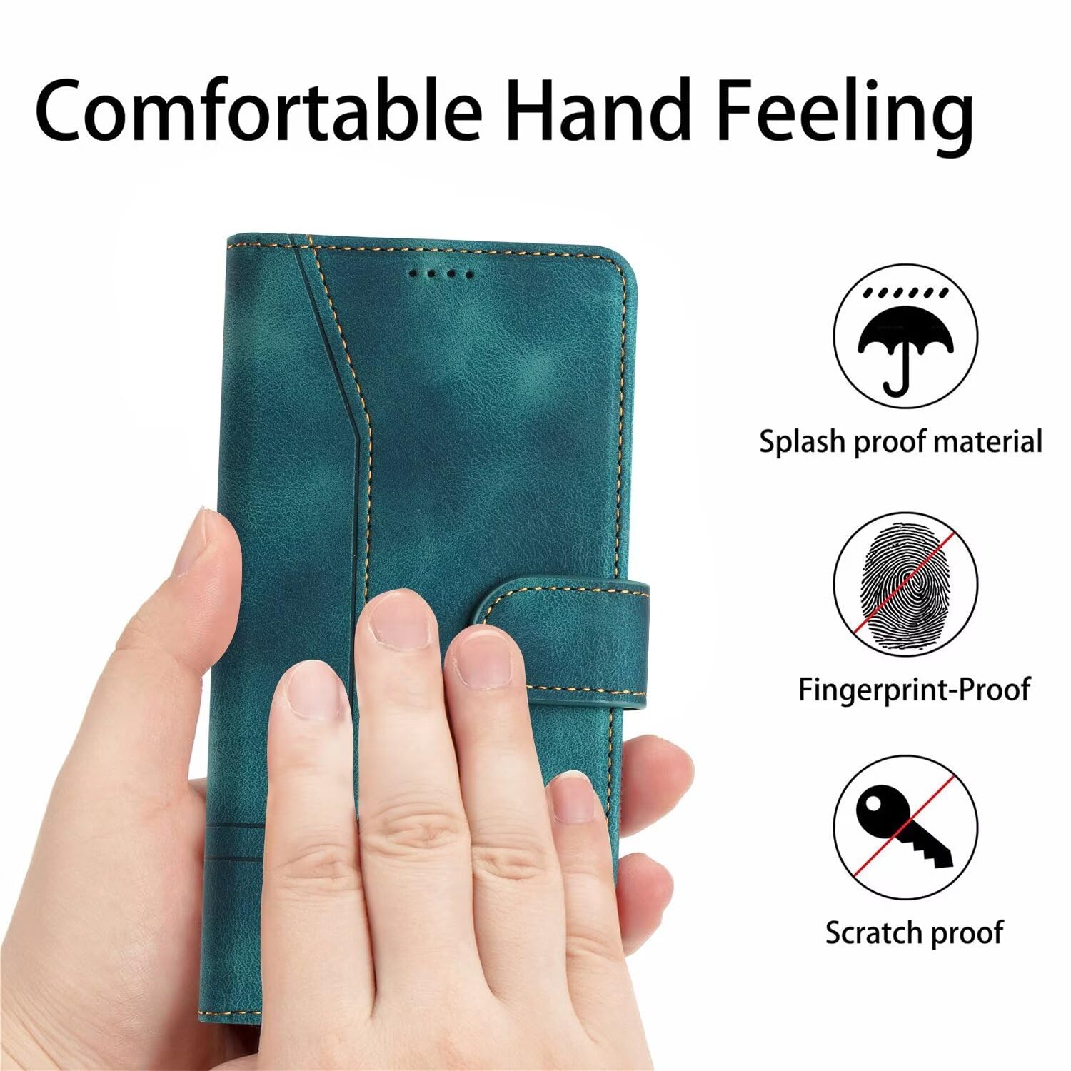 FERLAN Cover A Libro Per Xiaomi 14 Ultra - Custodia Portafoglio In Pelle PU Magnetica Con 9 Slot Per Carte, Tasca Contanti E Supporto, Colore Verde - 4