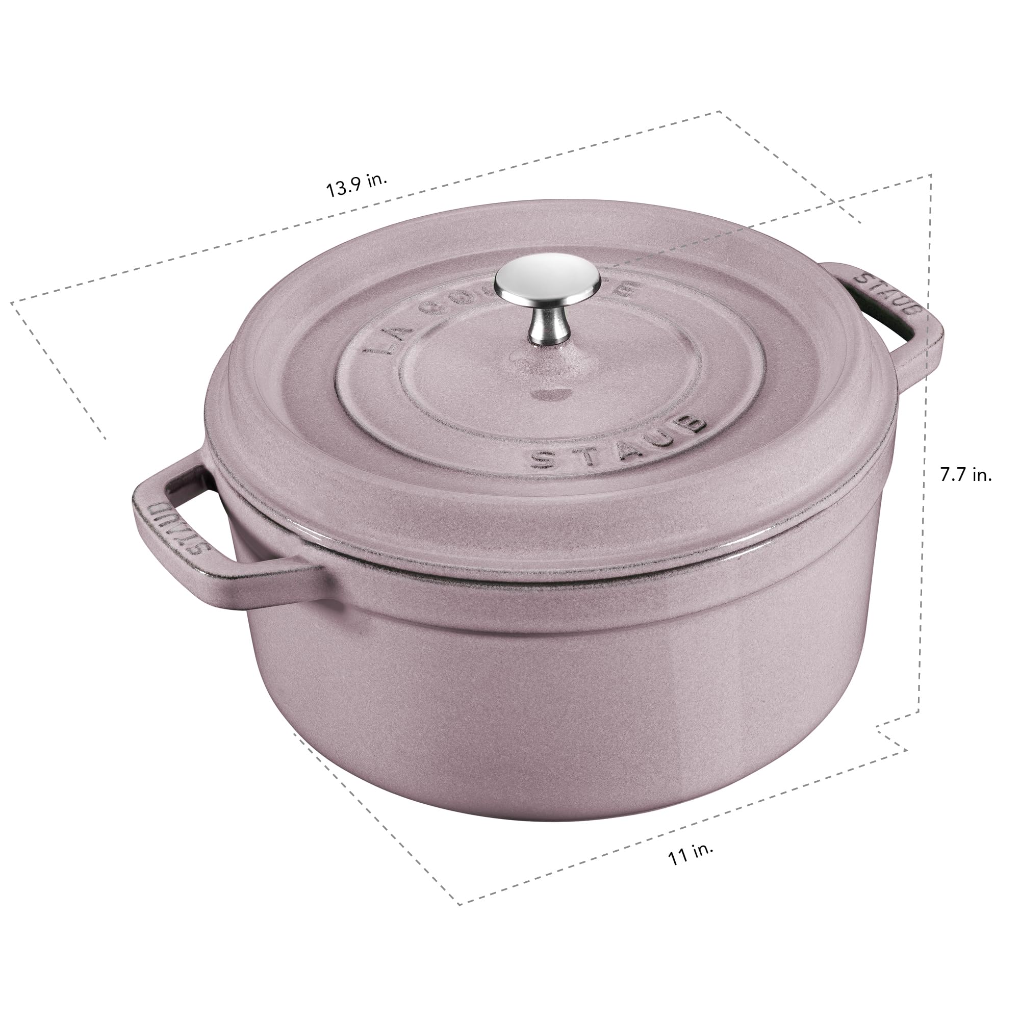 Amazon.com: STAUB Cast Iron 7-qt Round Cocotte - Lilac: Home & Kitchen