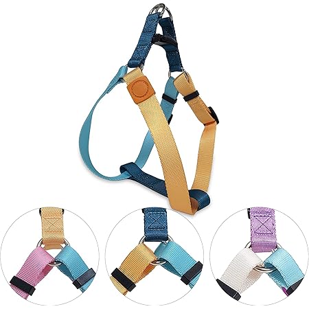Pawhuggies Tri-Color Dog Harness, Adjustable Step-in Design No Pull Dog Harness for Small Dogs, Heavy Duty Puppy Harness, Easy Walk Dog Harness for Small Dogs, Small Dog Harness
