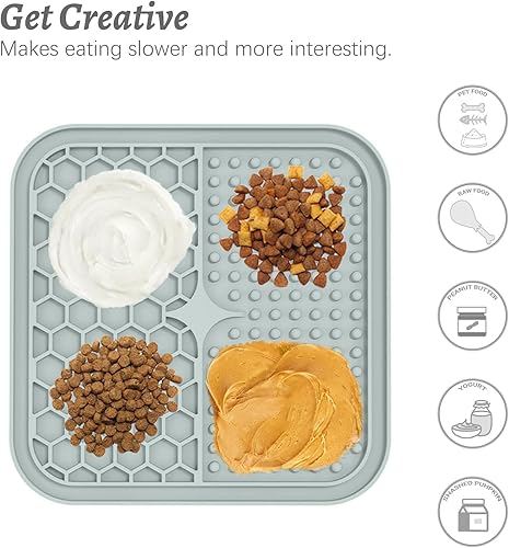 Miniatura 32 de MateeyLife 2 alfombrillas grandes para lamer perros y gatos, alfombrillas para lamer para aliviar la ansiedad del perro, almohadilla de mantequilla