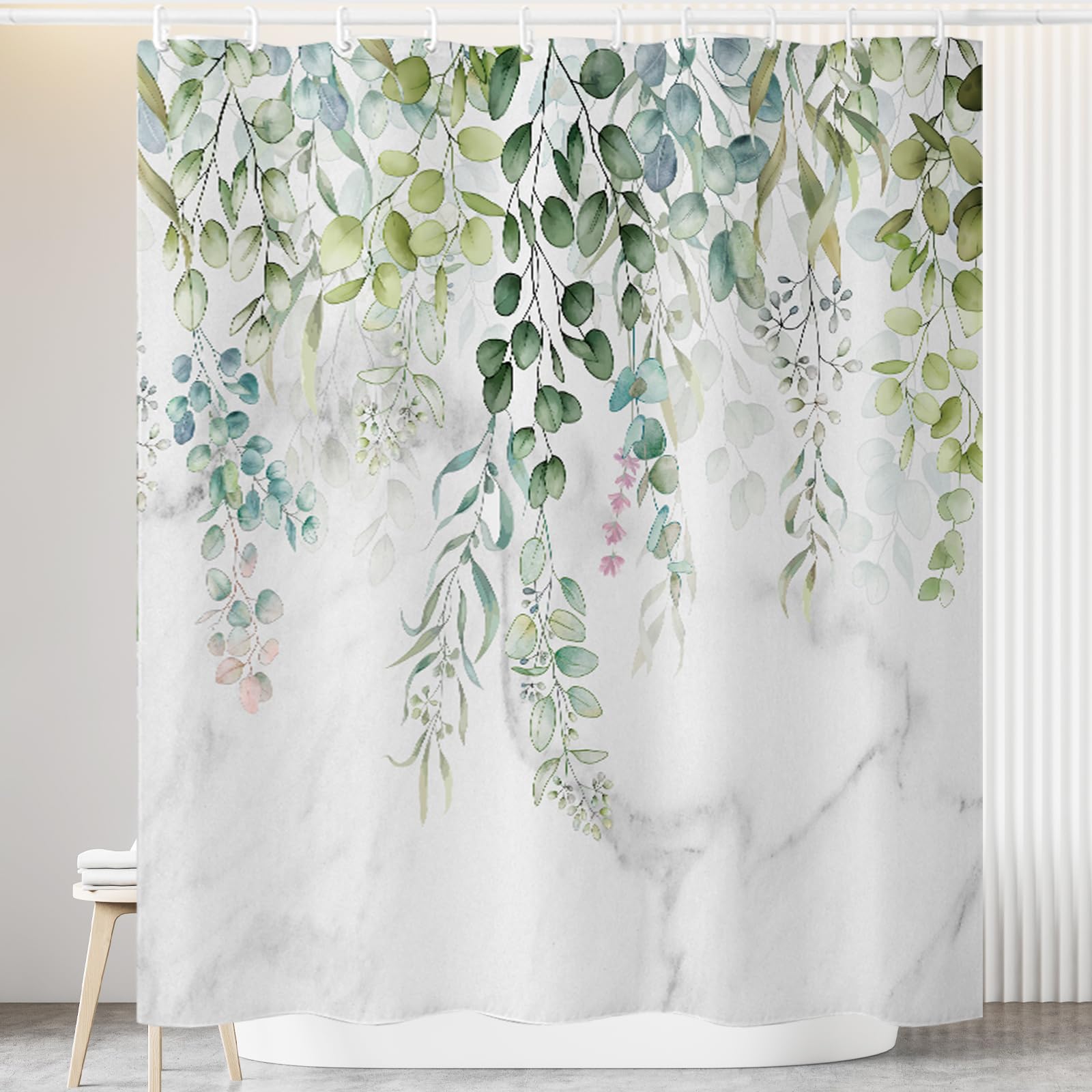 Rideau De Douche Anti-moisissure,rideau De Douche En Polyester Pour Lavable Impermeable Avec Anneaux De Fixation A Barre De Douche 120 X 200 Cm 96379192