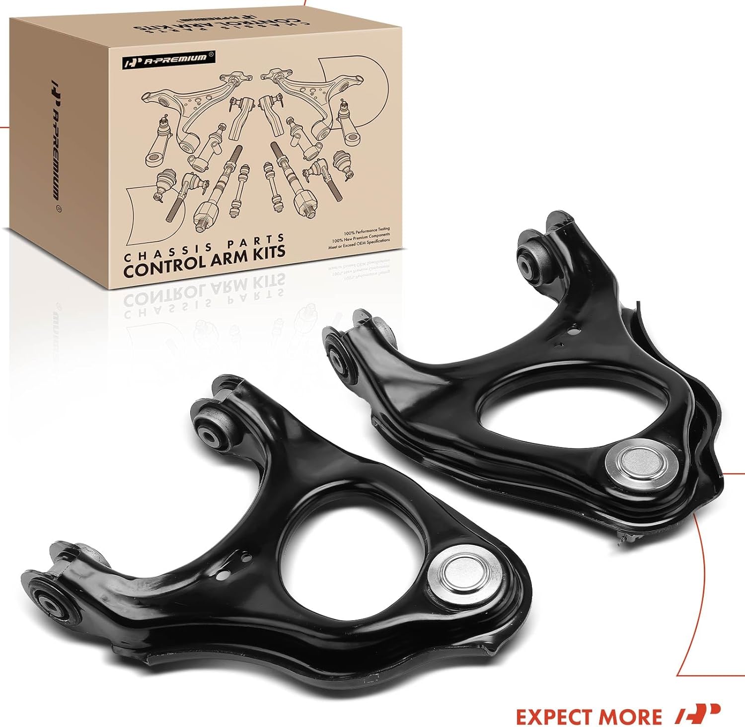 A-Premium 2 x Rear Upper Rearward Control Arms, with Ball Joint & Bushing, Compatible with Honda Accord 2008-2012, Crosstour 2012-2015, Accord Crosstour 2010-2011 & Acura TL 2009-2014