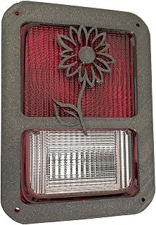 Full Sun Flower in 3D - Black for Jeep Wrangler JK/JKU Rear Tail Light Covers (07-18) Cool Design Hawaii Hawaiian Love Sunflower Sunflowers