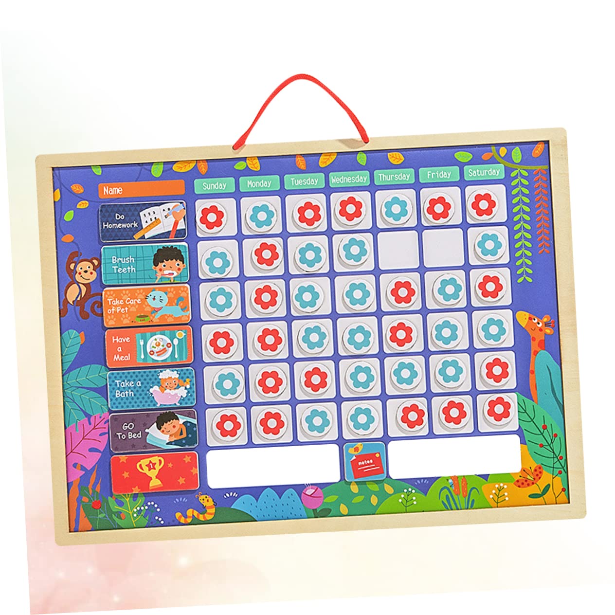 HONMEET Tabla de Recompensas para Niños, Tablero de Autodisciplina | Registro de Crecimiento, Tablero Reutilizable de Escritura, Ayuda a Organizar Rutinas y Conceptos