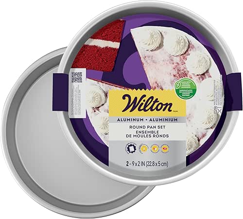 Wilton Aluminum 2-Piece Round Cake Pan Set, Durable Anodized Bakeware