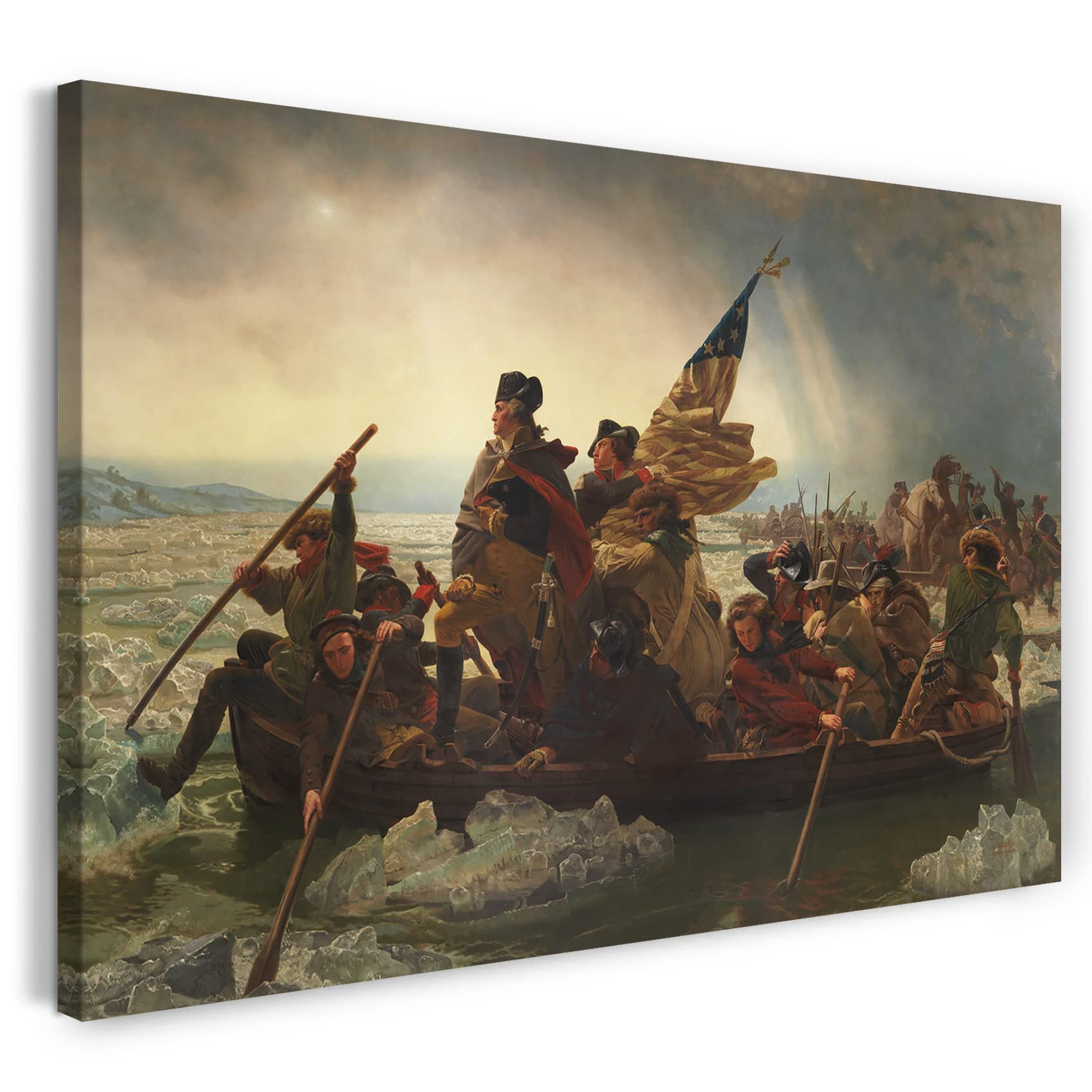Canvas Print (100x70cm): Emanuel Leutze - Washington Crossing the Delaware