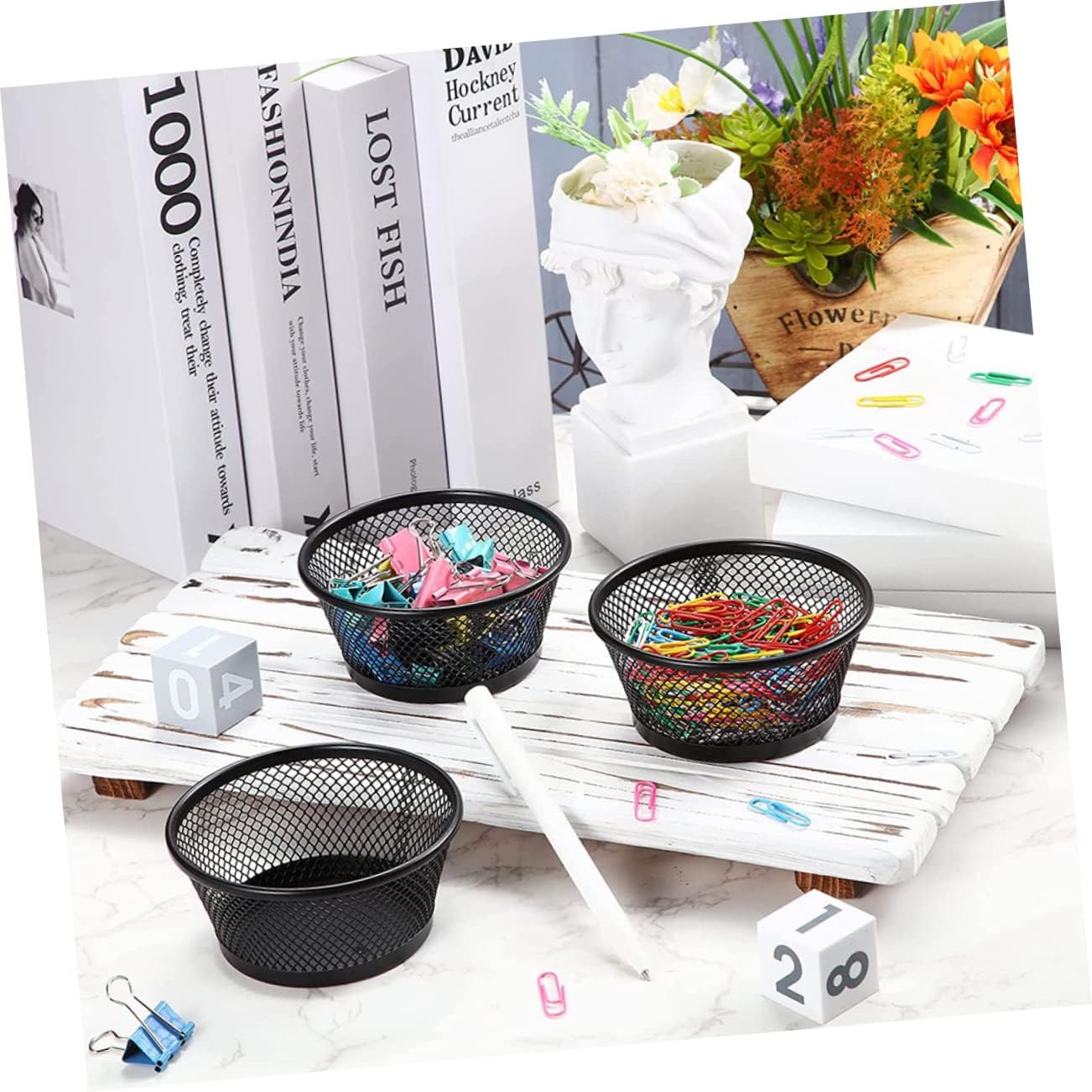 DOITOOL Paperclip Organizer 6pcs Mesh Paper Clip Holder Paperclip Dispenser Office Desk Organizer