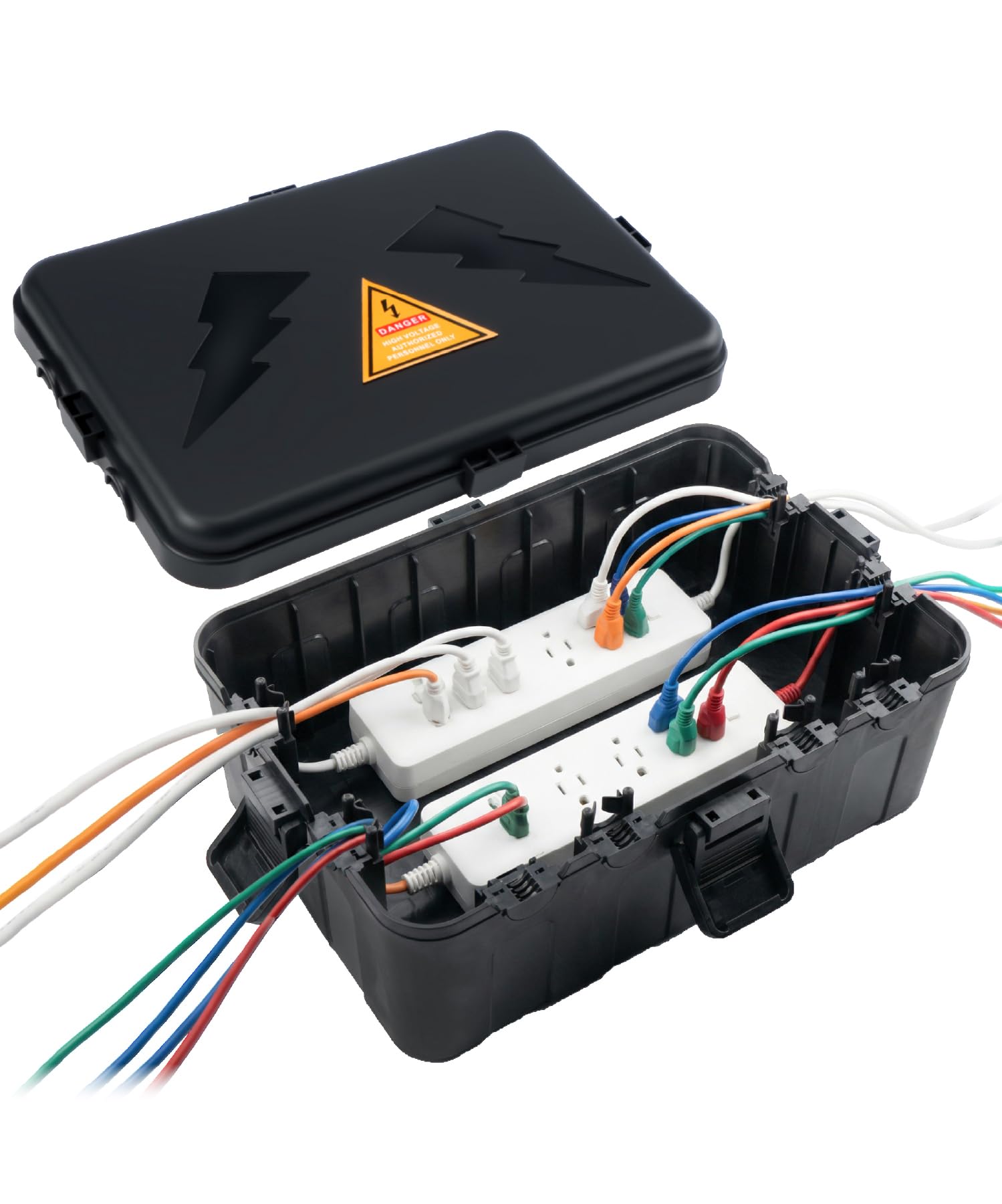 Bates- Large Outdoor Electrical Box, 12.5" x 8.5" x 5" Black