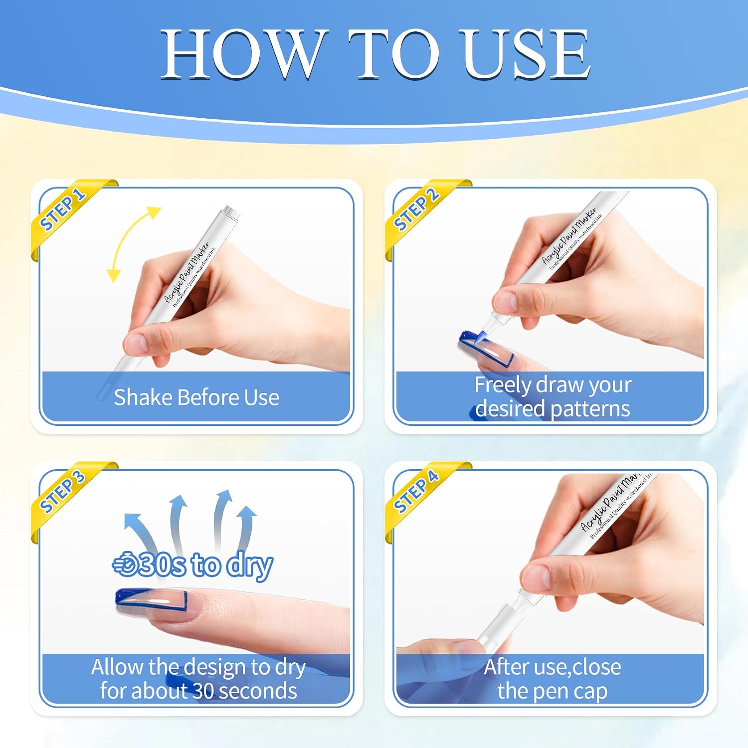CAHIUYOA 60 Colors Nail Art Pens Set 3D Nail Art Markers Quick Dry & Long Lasting Nail Polish Pens for Painting Nails DIY Nail Design Nail Pens for Nail Art Kit