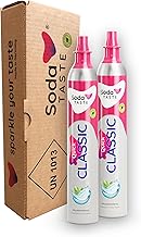 SodaTASTE Quick Classic CO2 cylinders, pack of 2 (spare cylinder) for water carbonators with quick connect system, for up to 120 litres of sparkling water