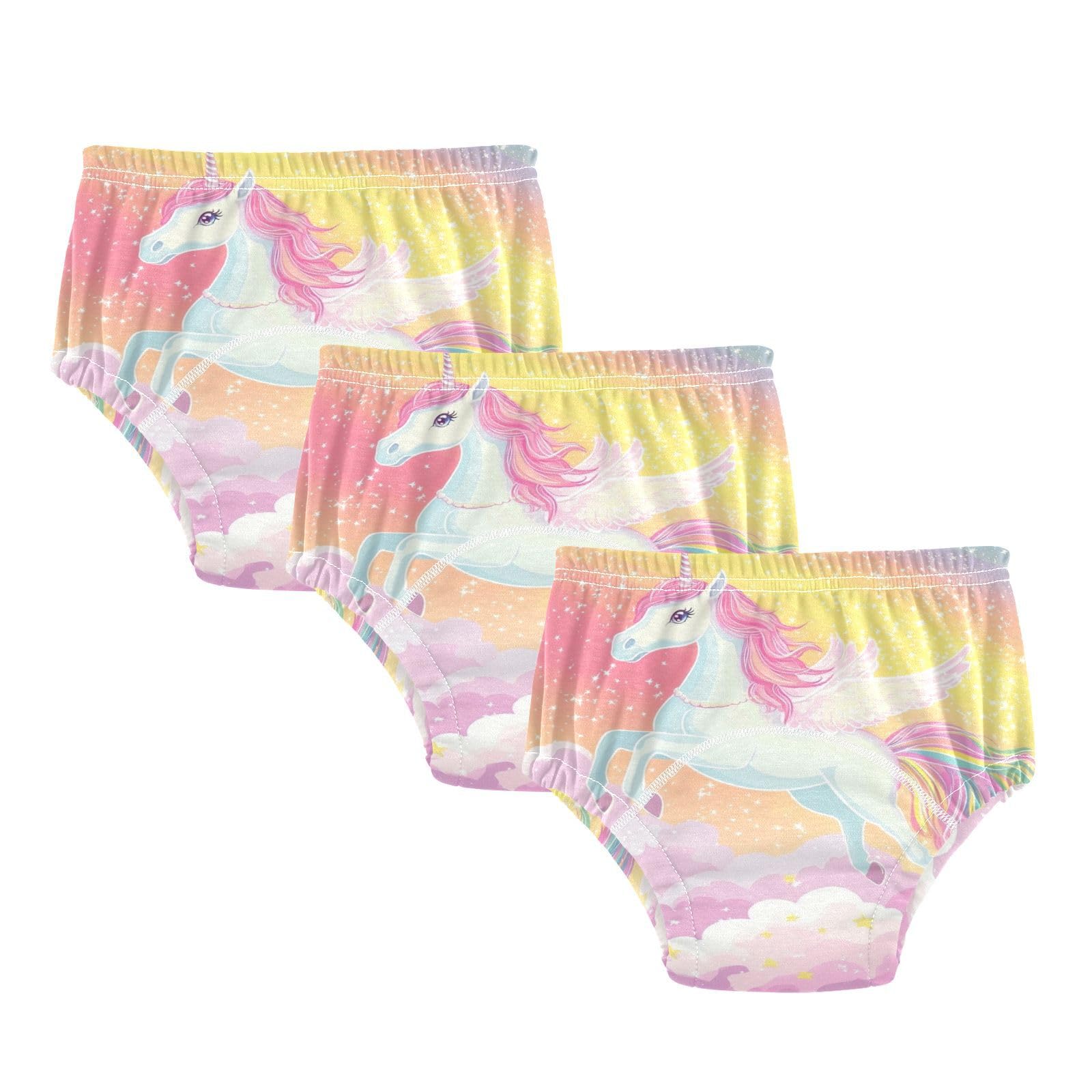 Coikll Cute Rainbow Horse Toddler Training Underwear Waterproof Baby Pee Pants -2T