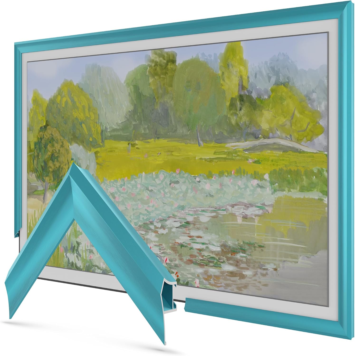 Turquoise Prismatic 85" Alloy Deco TV Frame - Compatible ONLY with Samsung The Frame TV and Pro TVs (Fits 2021-2026, LS03A, LS03B,LS03C,LS03D,LS03FA,LS03FW)