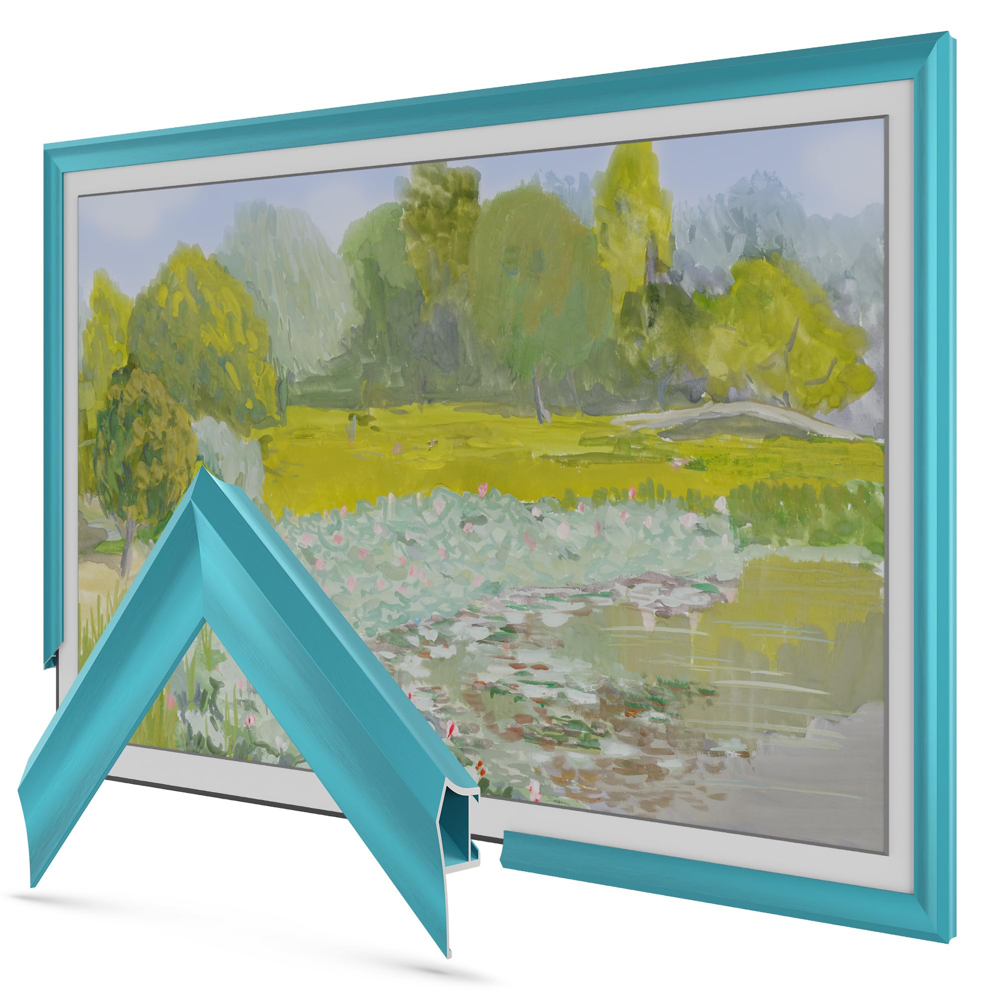 bordeau di smalto turquesa per tv samsung the frame 2021-2022 55 inch