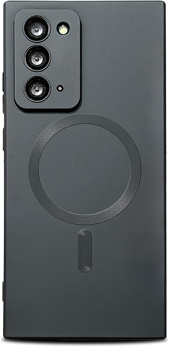 phylla for Samsung Galaxy Note 20 Phone case [Compatible with MagSafe] [Full Camera Protection Slim] Luxury Magnetic Solid Color Cover Soft Silicone Bumper for Note 20 5g 6.7" 2020 Black