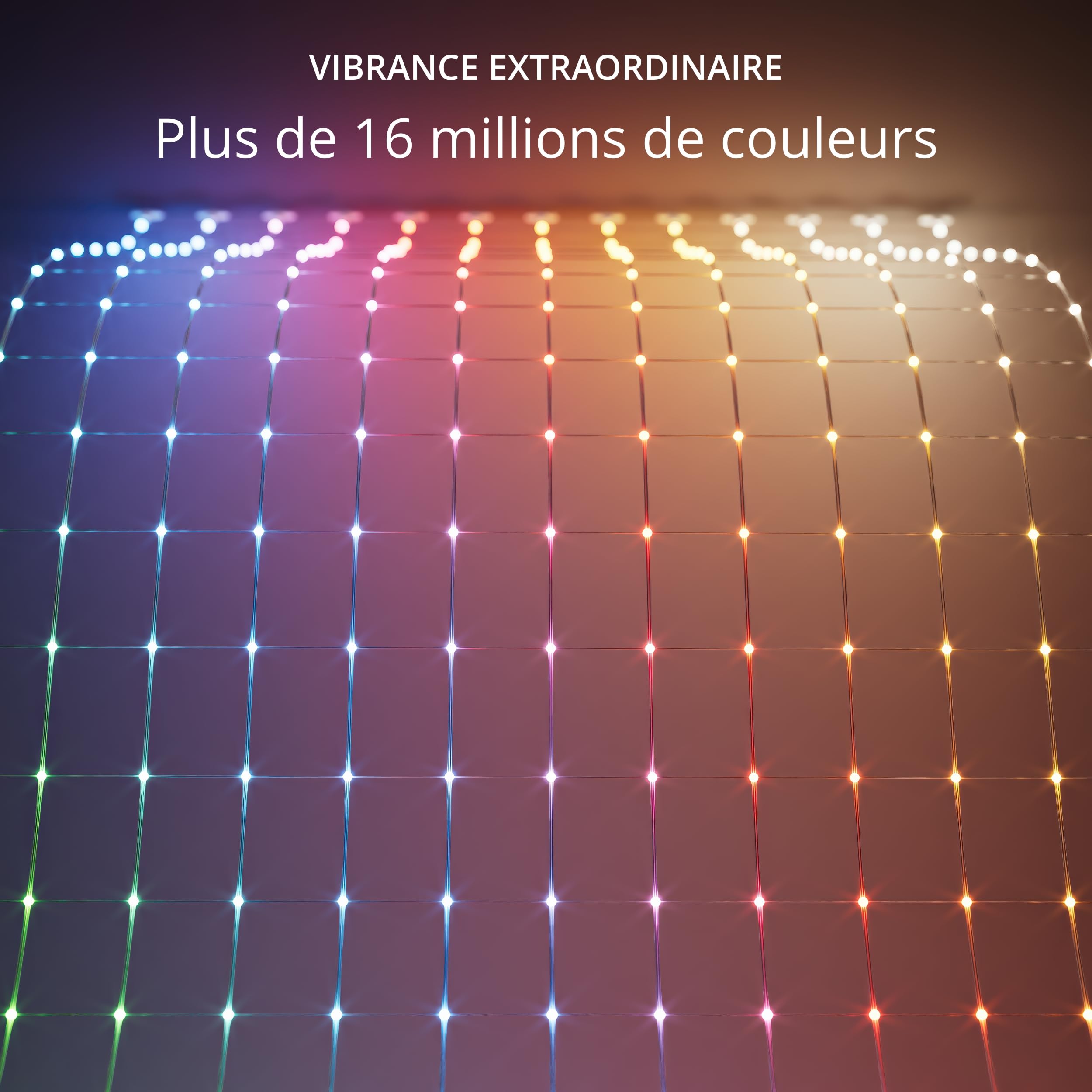 Twinkly Net Lights, Grille LED Flexible avec 260 LED RGB Mappables, Bande LED Extérieur et Intérieur, Lumières Smart, Compatible Alexa, Google Home, IP44, Contrôle App, Fil Transparent, 1.2m x 1.9m