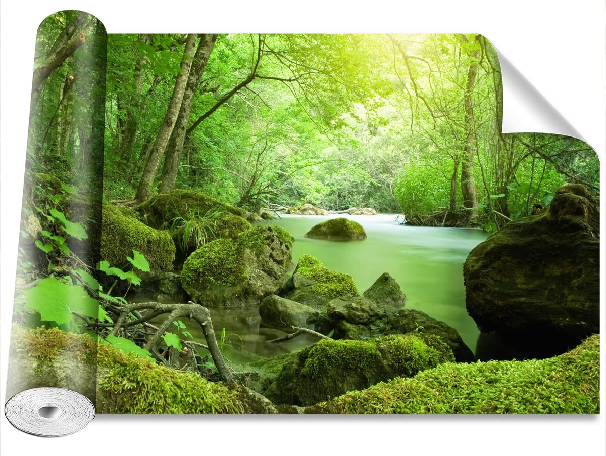 Stickers Muraux Tulup Camouflage Papier Peint Forêt Fluviale Moderne 250x104cm