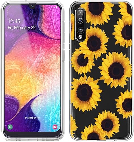 Miniatura 2 de Funda protectora para Samsung Galaxy A70, a prueba de golpes, transparente, floral, suave, flexible, TPU delgada, funda protectora para Samsung