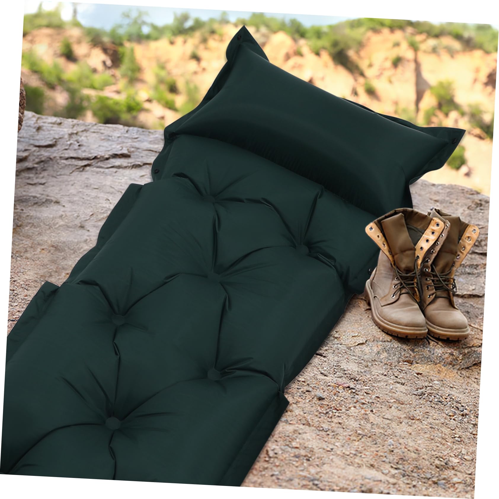 GRIRIW Portable Self Inflating Sleeping Pad for Camping Ultralight Inflatable Mat with Integrated Pillow Skin Friendly Surface for Hiking