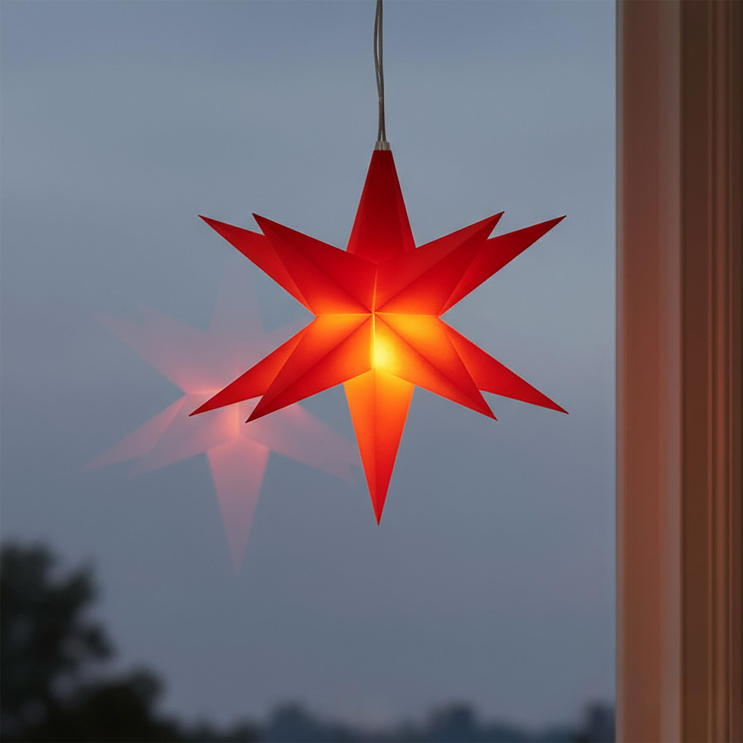 Amazon.de: Weihnachtsstern 3D warm wei Beleuchtet 12 cm mit Timer - rot -  LED Deko Leuchtstern Batterie betrieben - Stern Weihnachtsdeko Fensterdeko  ...