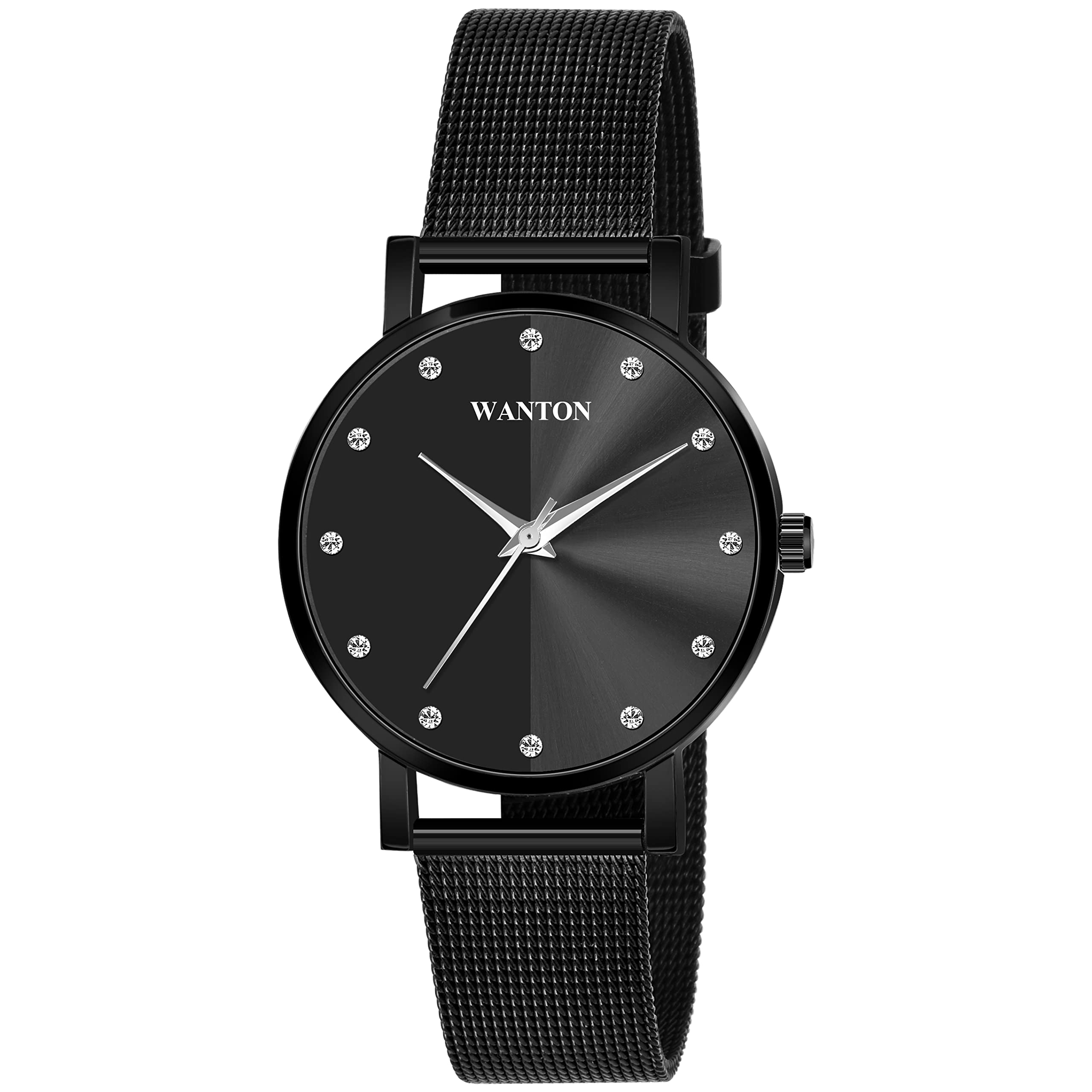 WANTONSleek dial Design Silver Chain Belt Analog Watch for Womens-(PO1).(P_C_B_9096)