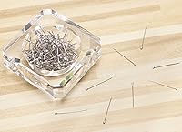 Vista 3 de Shapenty Alfileres de acolchado rectos de acero inoxidable de 1.024 in/1 pulgada, alfileres de cabeza de bola de satén fino para manualidades