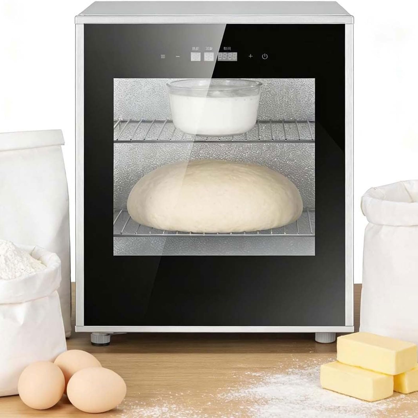 40L Elektrische Gärbox, Einstellbare Temperatur Timing Luftfeuchtigkeit Kontrolle, Gleichmäßige Gärung Brot Teig Proofer für Pizza Gebäck Reis Wein