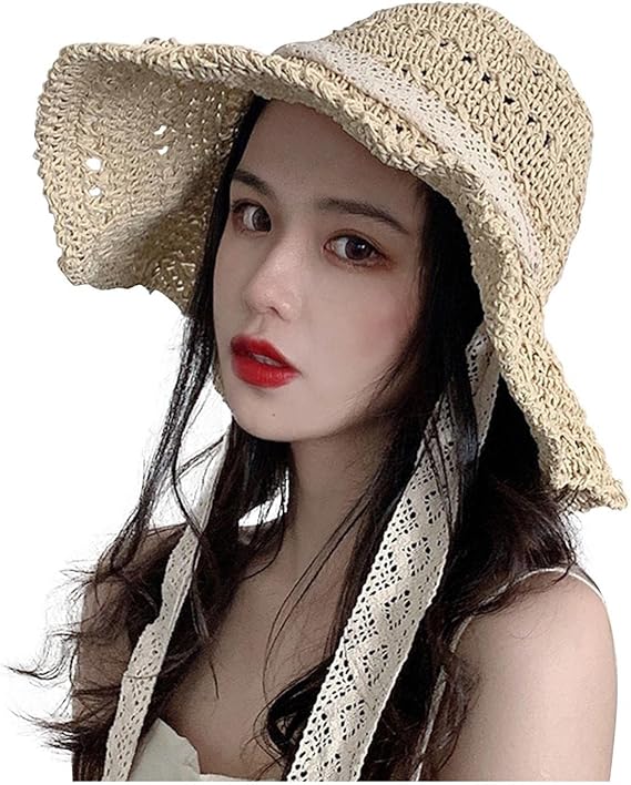 Amazon Idosla 帽子 レディース 春夏 つば広め ハット 麦わら帽子 ストローハット 日焼け Uvカット 日除け帽子 小顔効果 レース 折り畳み 防風 つば広 大きいサイズ 可愛い 通気性 人気 海水浴 Uvカット ポニーテール アウトドア帽子 サファリハット 作業用 自転車用