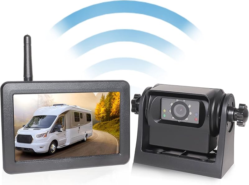EWAY Cámara de respaldo de enganche magnético WiFi inalámbrica 1080P HD con batería recargable, sin cableado, cámara de monitoreo de marcha atrás para auto, camión, camioneta, caravana, quinta rueda, remolque de caballo, remolque de barco