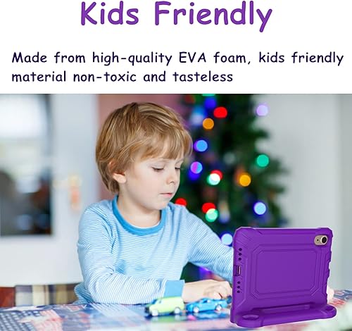 Miniatura 10 de A ADENK Funda infantil para iPad Mini 6 generación de 8.3 pulgadas, versión 2021, con protector de pantalla integrado, a prueba de golpes, mango