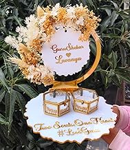 Just Engagement Wedding Ring Platter with Customized Name and Date | Engagement Ceremony Ring Platter