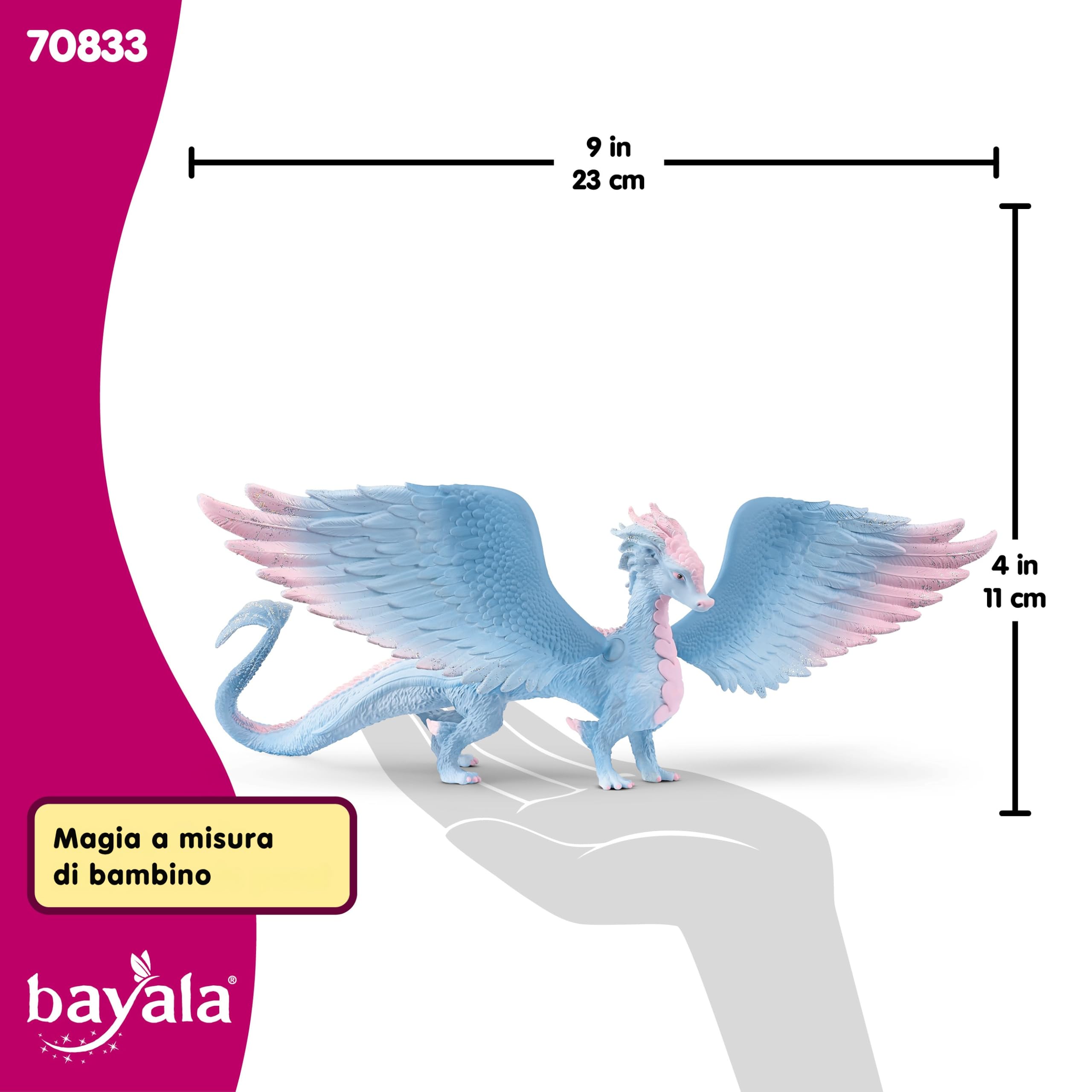 SCHLEICH BAYALA | Drago di cristallo 70833 | figure fantastiche ricche di dettagli | drago con ali mobili | regalo per bambine e bambini | personaggio da gioco da 5 anni | 32 x 25 x 15 cm