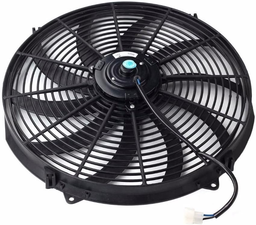 16 Inch Electric Radiator Cooling Fan Mounting Kit & 175-185 Degree Thermostat Relay Switch Kit Black