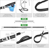 Vista 6 de TUDEQU Cinturón para pasear perros 4 en 1 con cangurera grande, riñonera para perro, correa de correa de perro manos libres para perros grandes que