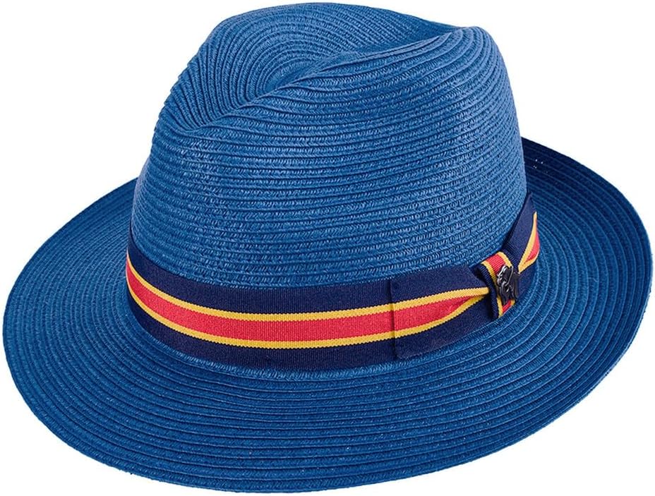 Bigalli Cuba Paper Braid Sun Hats for Women Men Crushable Beach Hat Center Dent, Grosgrain Ribbon UV SPF 80