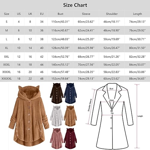 Miniatura 5 de SNKSDGM Chaquetas de forro polar mullido para mujer, a la moda, con capucha, de longitud media, casual, de gran tamaño, para exteriores