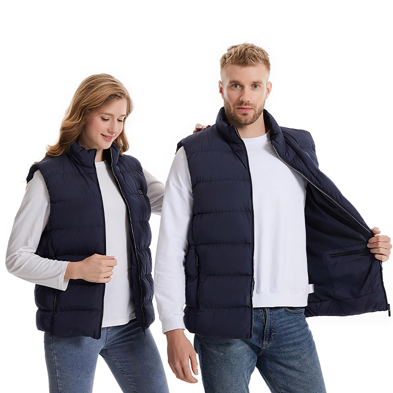 Chaleco calefactable unisex con 26 almohadillas calefactoras de fibra de carbono y 3 niveles de temperatura. Chaqueta calefactable de invierno para motociclismo, pesca, esquí y actividades a