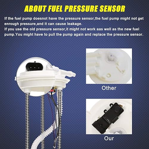 Miniatura 3 de Conjunto de bomba de combustible para camioneta Chevy GMC 1997 1998 1999 2000 compatible con 19177242 E3947M (con 2 conectores eléctricos) FP74757M