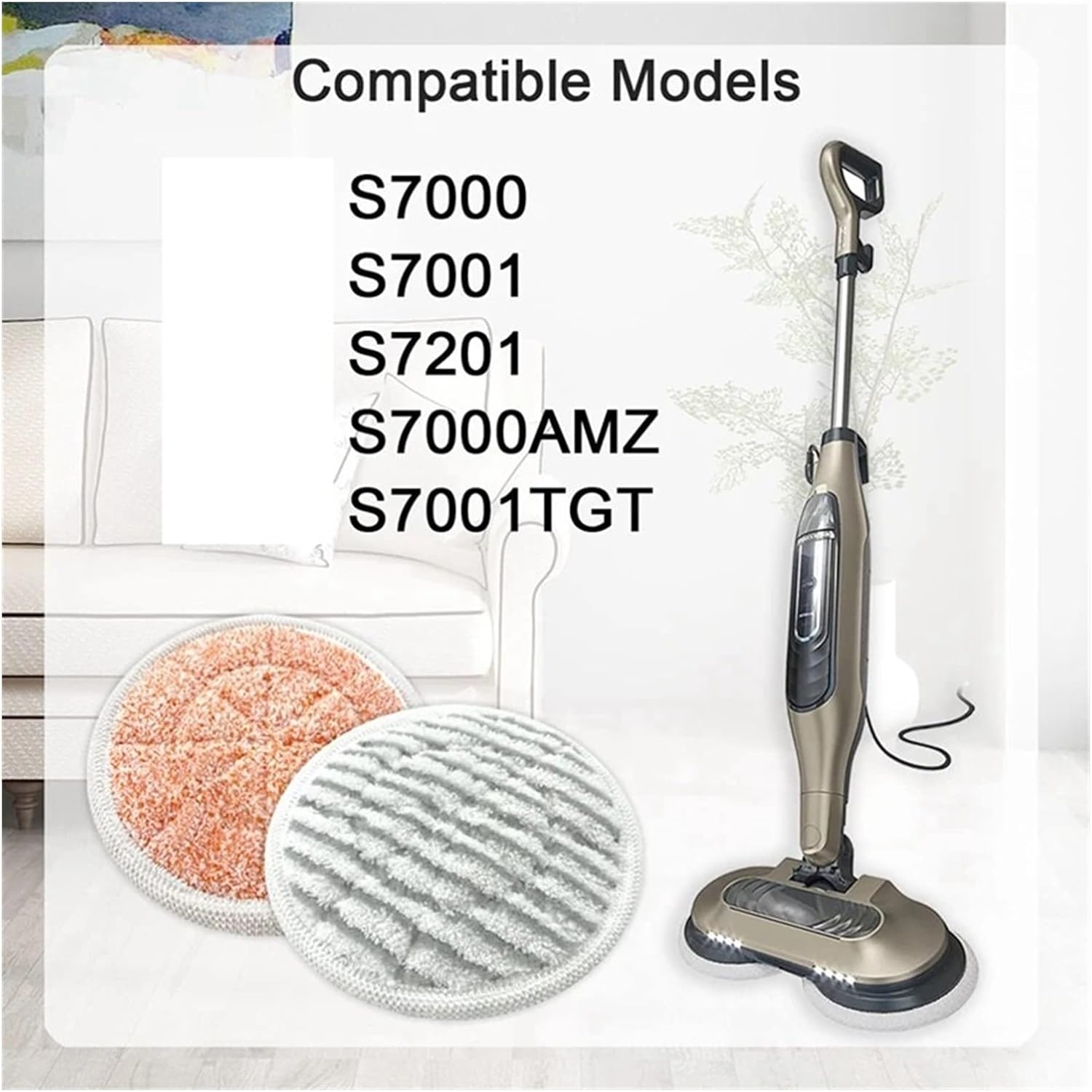 Mop Cloth Pads Compatible。Compatible for Shark S7000 S7001 T2 T21 U6002 。Steam Mop Replacement Accessories