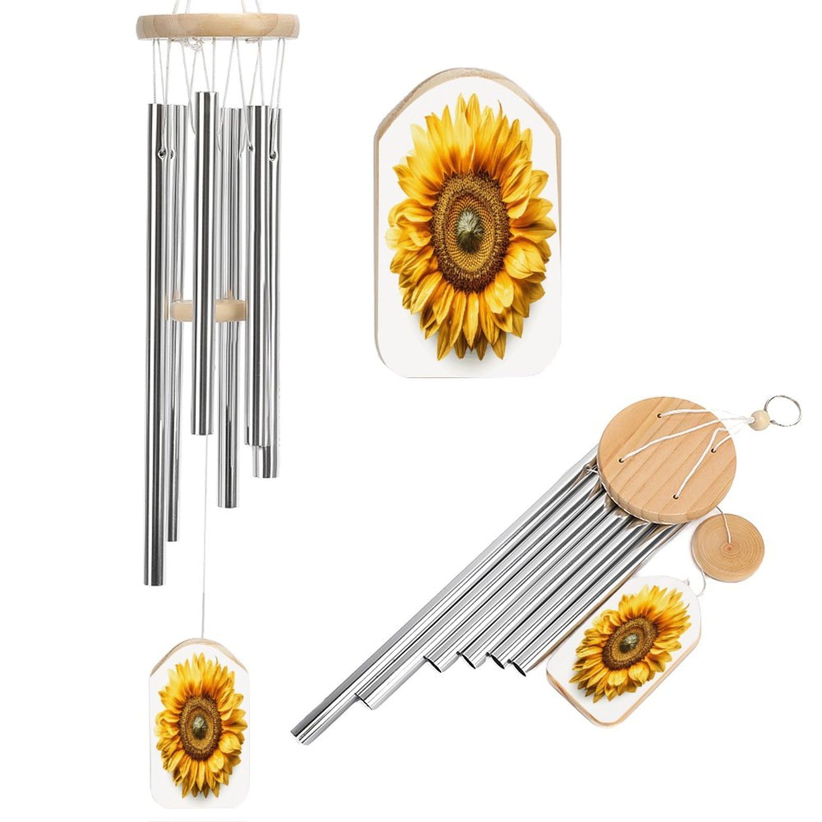 Btcowzrv Style A Flower Wind Chimes For Outside, Hanging Windchimes With 6 Aluminum Tubes, Memorial Wind Chime For Patio Backyard Garden And Outdoor Decor