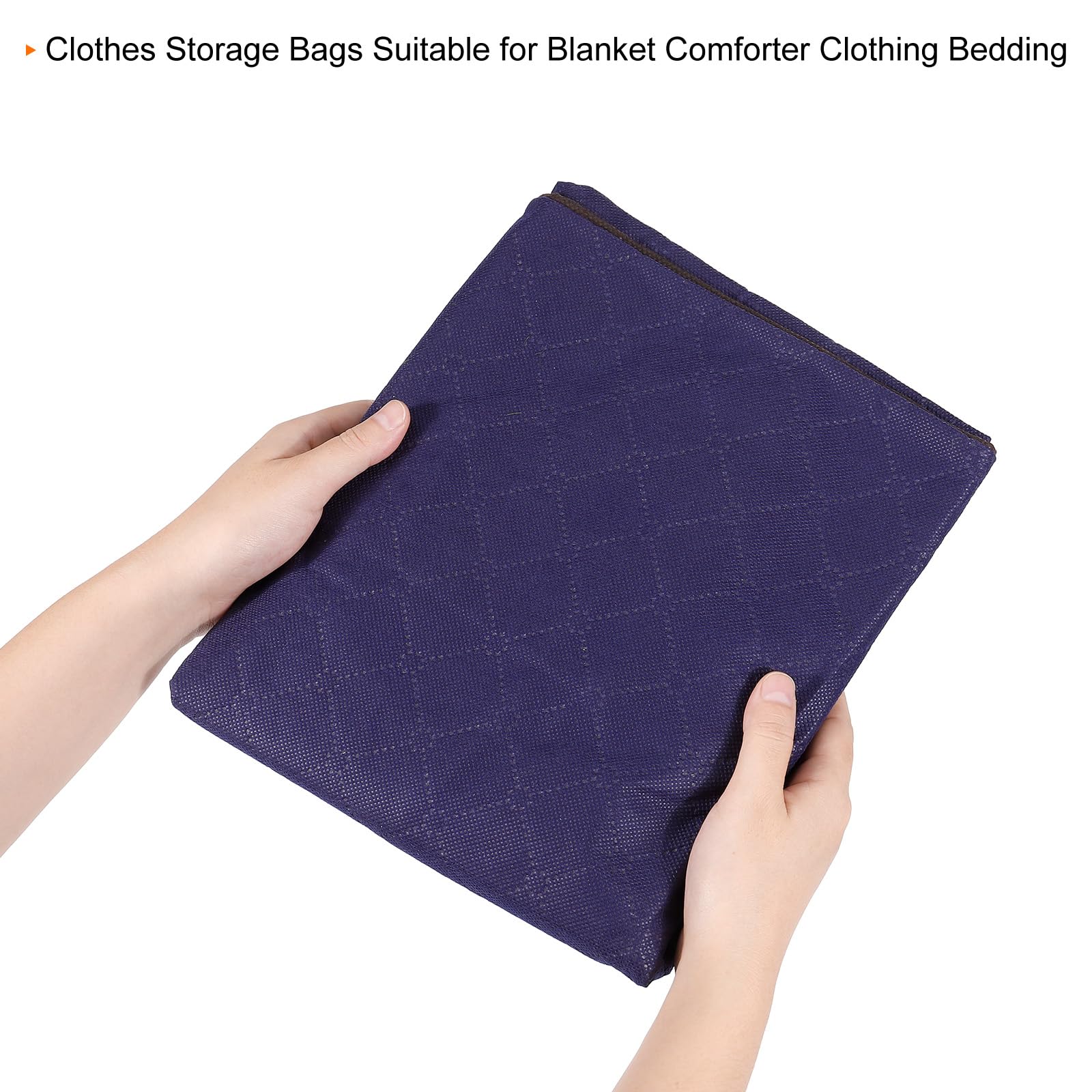 QUARKZMAN Vestiti Conservazione Borsa 3pz Pieghevole Conservazione Cestini per Vestiti Piumini Conservazione Borse con Rinforzato Maniglia Robusto Cerniera Armadio Organizzatore -Scuro Blu