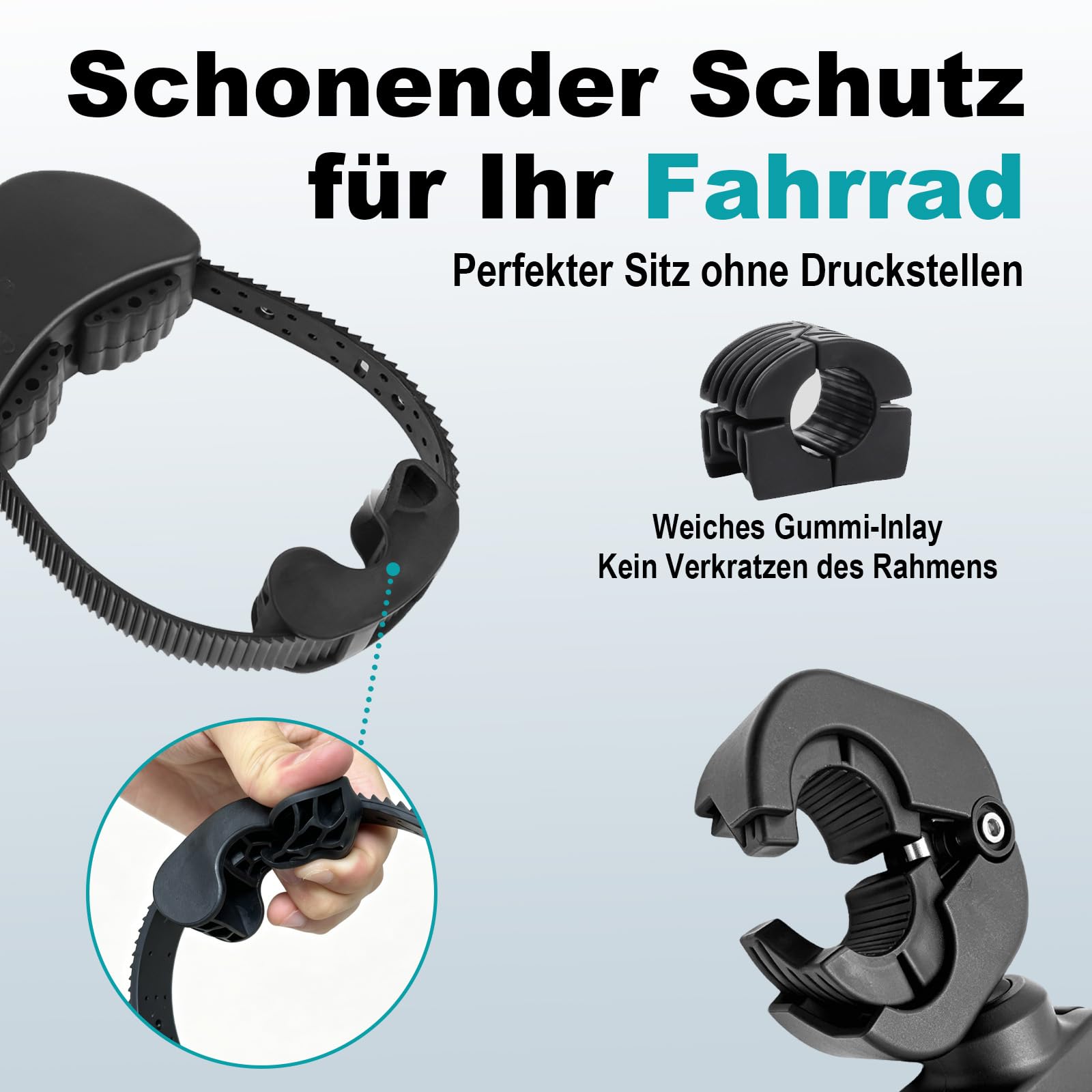 Fahrradträger Set mit Ratschenriemen, Rahmenhalter Ø25+30mm für Fahrrad/Ebike,Verstellbare Ratschenriemen-Befestigung, abnehmbar (Schwarz/Rot)