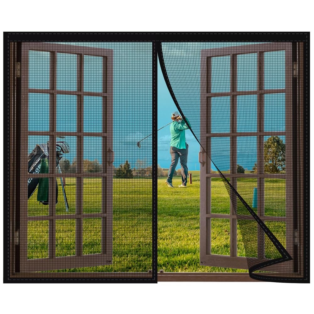 Moustiquaire Fenetre Magnétique 240x270cm Rideau Rideau Anti Mouche Bande Adhésive Fermeture Automatique net Ultra Fine Installation sans Outil Facile pour Enfants et Animaux de Compagnie Noir