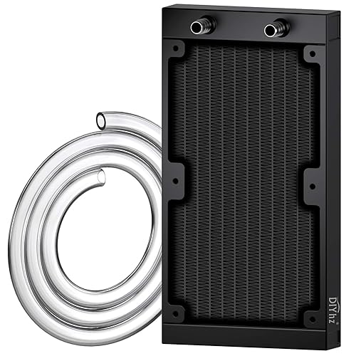 Radiador de Refrigeración por Agua de Aluminio de 12 Tubos para CPU de 240mm, Sin Ventilador de 120mm, DC12V Negro