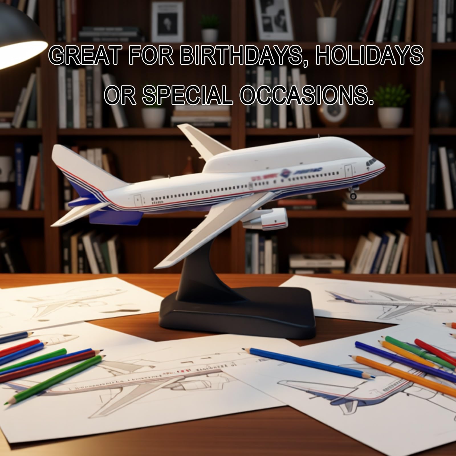 Replica collezione lega pressofusa autentica modello aereo B767 degli Stati Uniti in scala 1:400 con supporto espositivo, decorazione scrivania, regalo aviazione perfetto for collezionisti