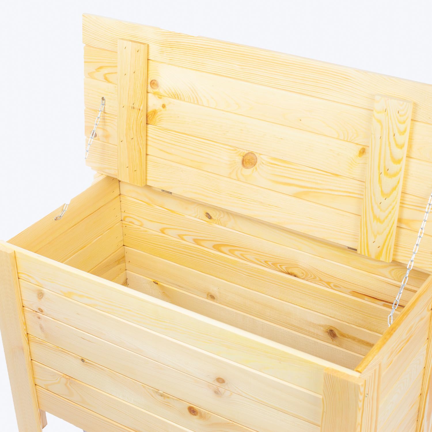 Cassapanca Da Giardino In Legno 80x52x40 cm 166 L Pino Massello Naturale Box Porta Cuscini Contenitore Da Esterno Cassapanca Portaoggetti Giardino