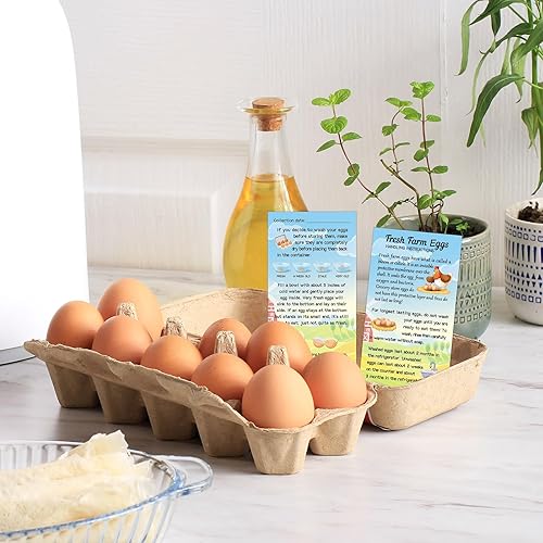 Miniatura 7 de Tarjetas de instrucciones de manejo de huevos de Fresh Farm, 2 x 3.5 pulgadas, diseño de tarjetas de etiquetas a granel para cestas de cartón,
