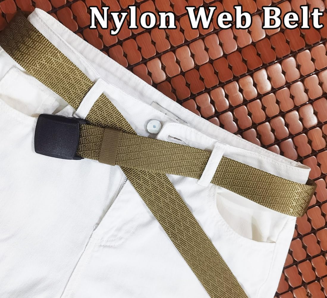 WYuZe 2 Pack Nylon Belt Outdoor Military Web Belt 1.5" Men Tactical Webbing Work Belts for Men - Image 8