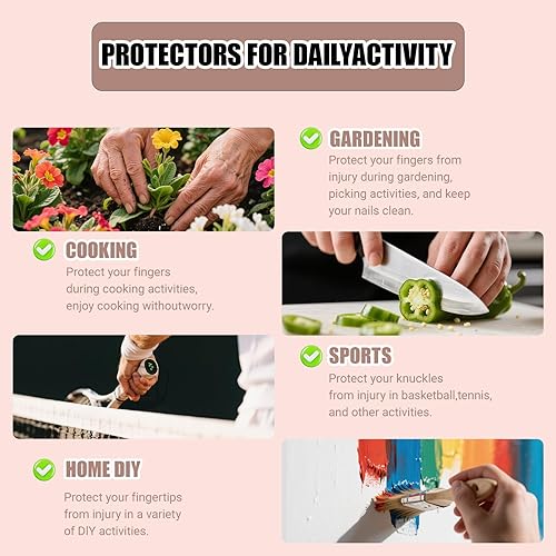 Miniatura 9 de ZFYOUNG 14 piezas de protector de dedo anti-corte, cubierta de dedo anti-corte, protector de cama de dedo reutilizable cubierta de dedo pulgar dedo