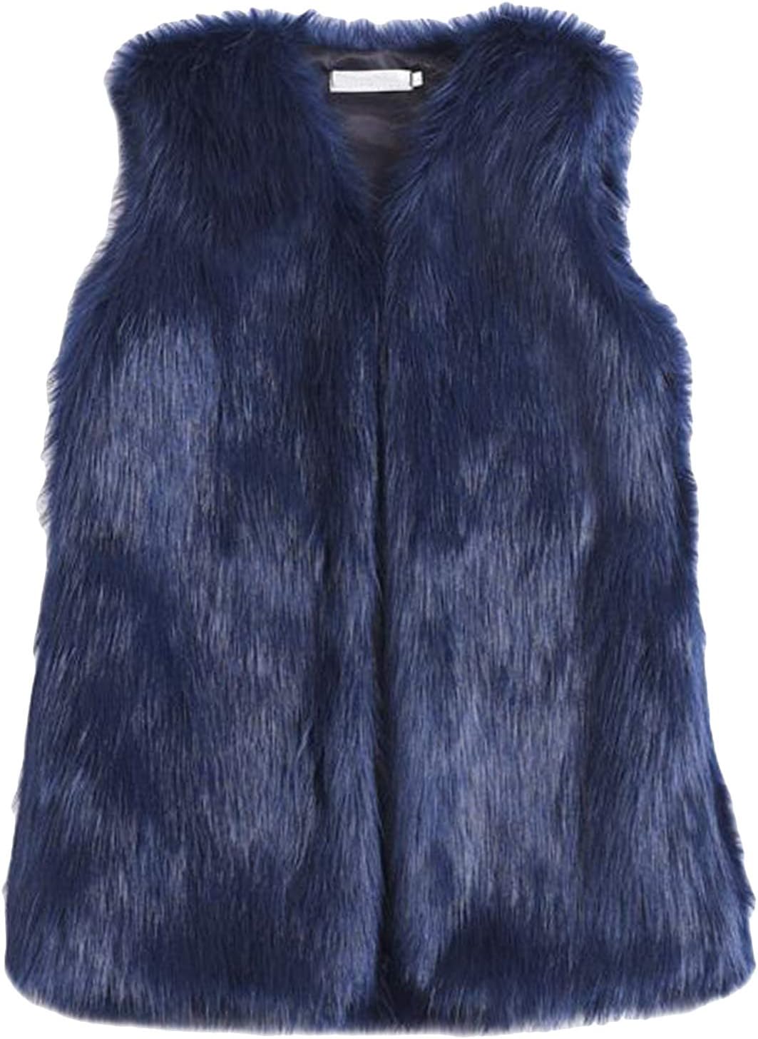 Youhan Women's Faux Fur Vest Coat Sleeveless Jacket