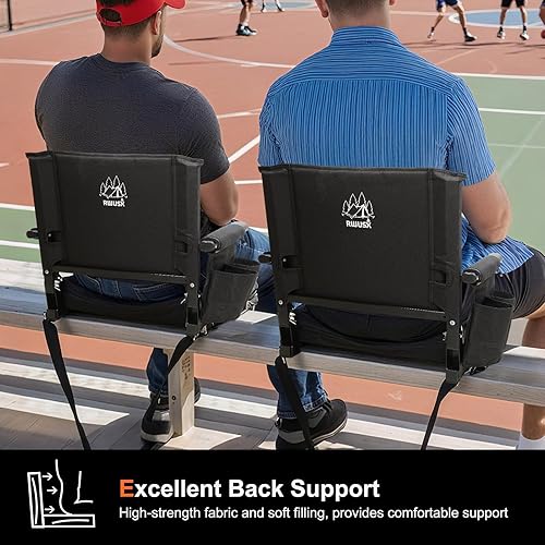 Miniatura 4 de Asientos acolchados para estadio con respaldo y cojín, silla plegable portátil, asientos plegables para estadio para fútbol, campamento, conciertos